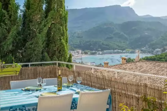 Porto luz en el Port, Sóller, Mallorca, Illes Balears, España